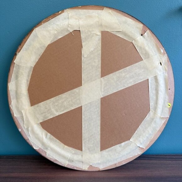 Vintage European Floral Needlepoint Art In Gold Round Frame - Picture 6 of 9